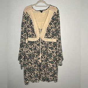 Torrid Mini Gauze Lace Up Skater Dress Size 5